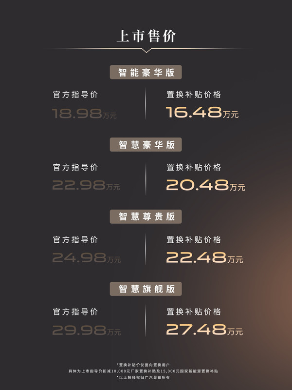 昊铂A800搭载多项尊界同源技术 起售价格16.48万元！